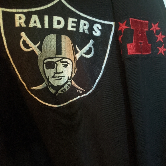 Vintage 90s Pro Player Oakland LA raiders coat jacket size L fits big - Picture 8 of 10